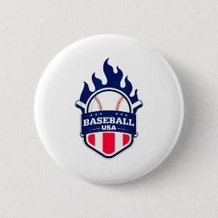 Baseball Usa Support The Team Usa Flag Playoff T S 6 Cm Round Badge
