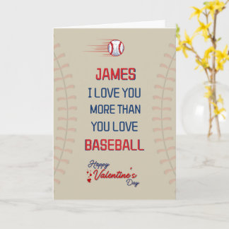 BASEBALL Valentines Day Card for Him, Card For Him