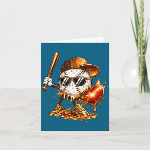 Baseball valentine's day drip ice cream team card