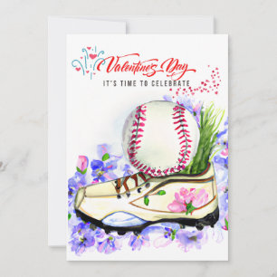 Baseball Valentine's Day for Baseball Player  Holiday Card