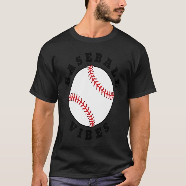 Baseball Vibes Sports Kids Mum Dad Men Women T-Shirt (Front)