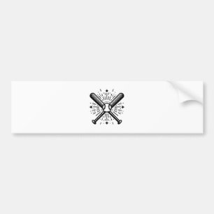 baseball vintage bumper sticker
