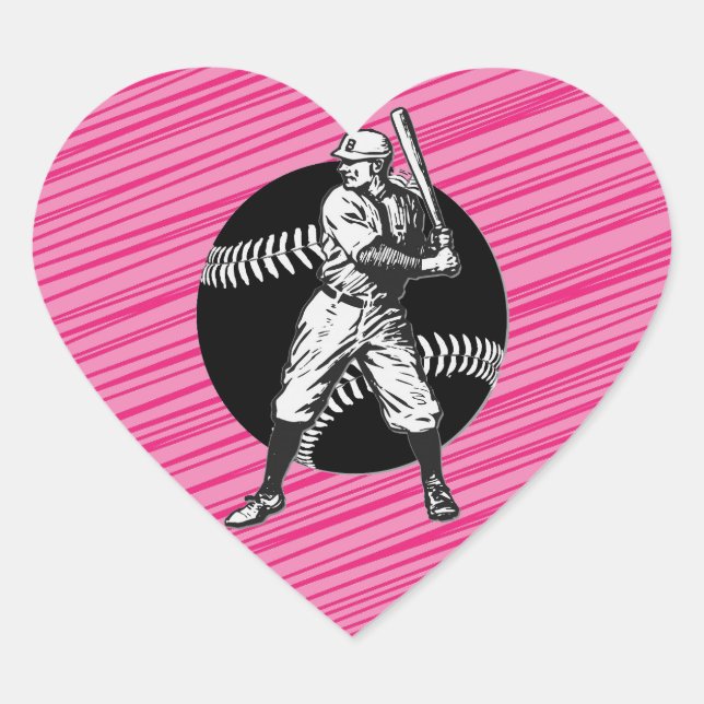 Baseball:Vintage Heart Sticker (Front)