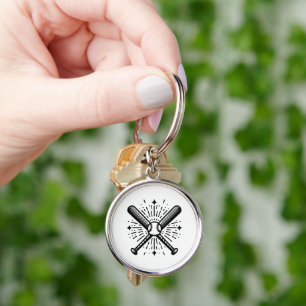 baseball vintage key ring