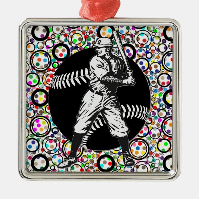 Baseball:Vintage Metal Ornament (Front)