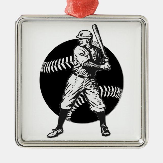 Baseball:Vintage Metal Tree Decoration (Front)