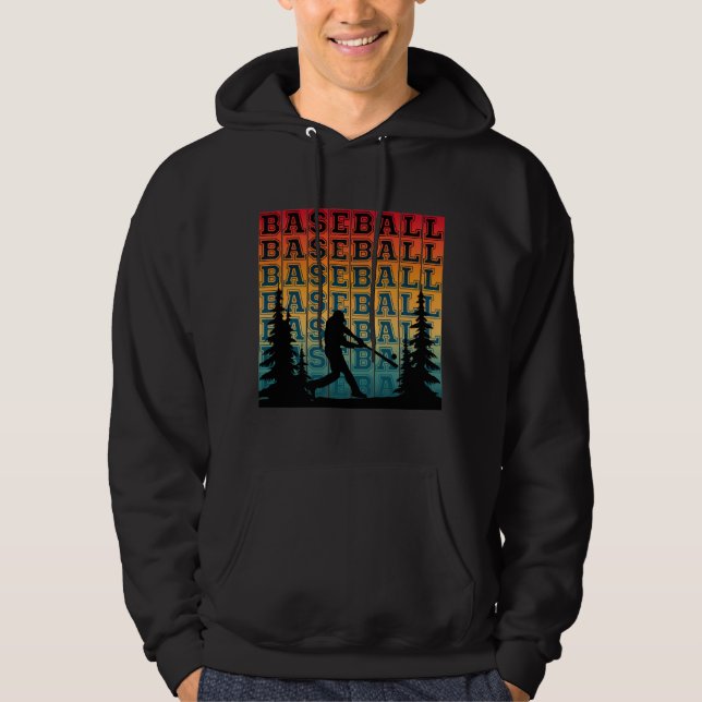 Baseball Vintage Player Typography Hoodie (Front)