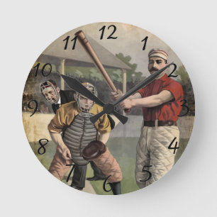 Baseball:Vintage Round Clock