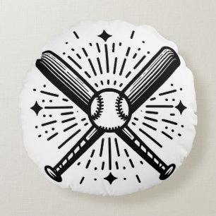 baseball vintage round cushion