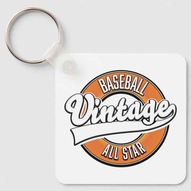 Baseball vintage style logo. key ring (Front)