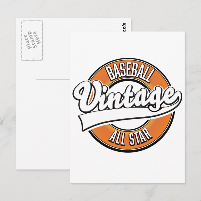 Baseball vintage style logo. postcard (Front/Back)