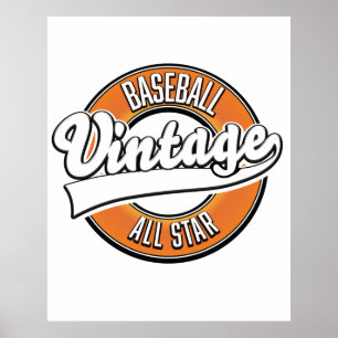 Baseball vintage style logo. poster