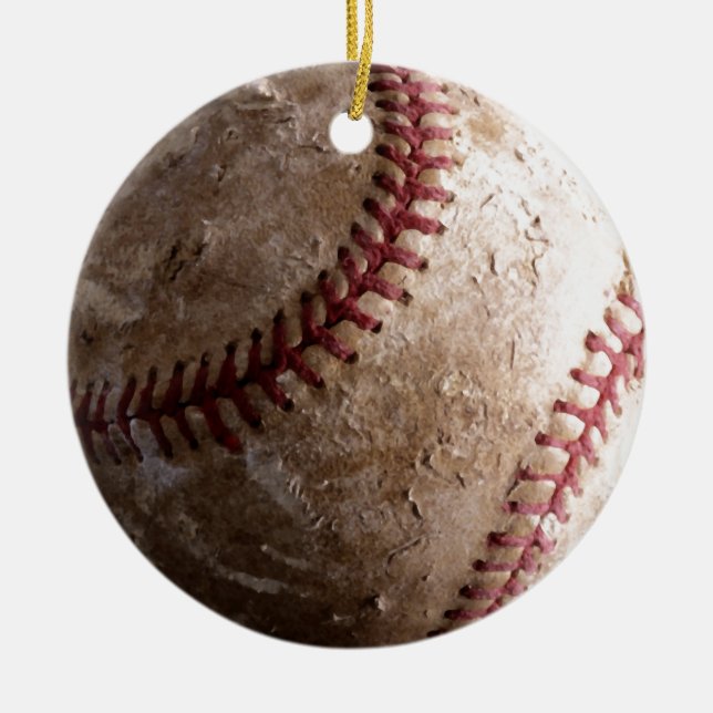 Baseball Vintage Style Retro Ornament (Front)