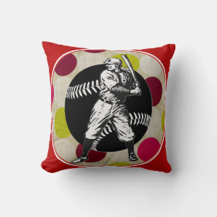 Baseball:Vintage Throw Pillow