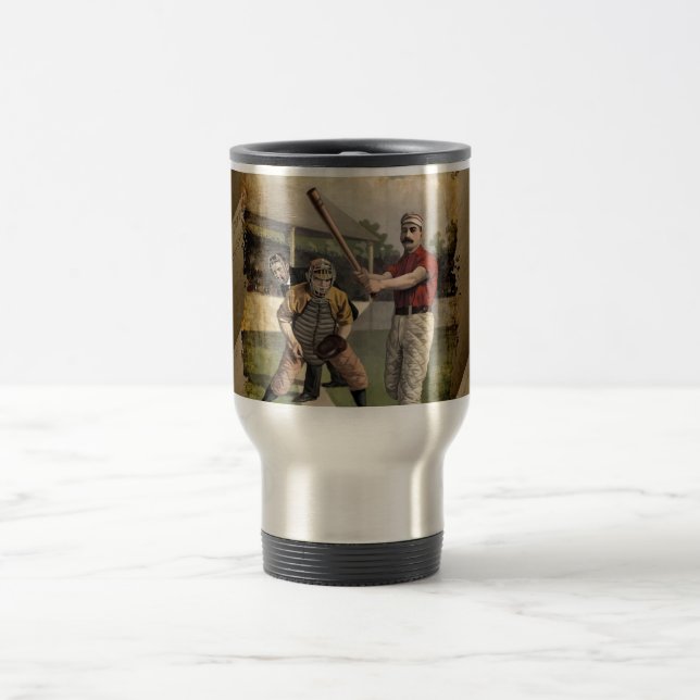Baseball:Vintage Travel Mug (Center)