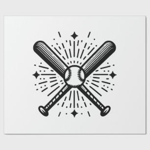 baseball vintage wrapping paper