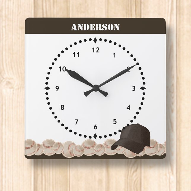 Baseball Wall Clock Black Cap (Creator Uploaded)