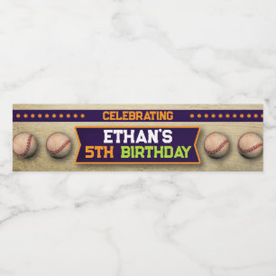 Baseball Water Bottle Label