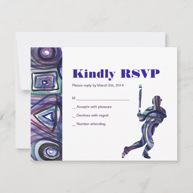 BASEBALL WATERCOLOR Bar Mitzvah Invitation (Front)
