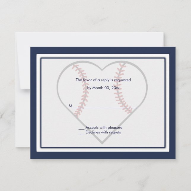 Baseball Wedding Invitation Reply Cards (Front)