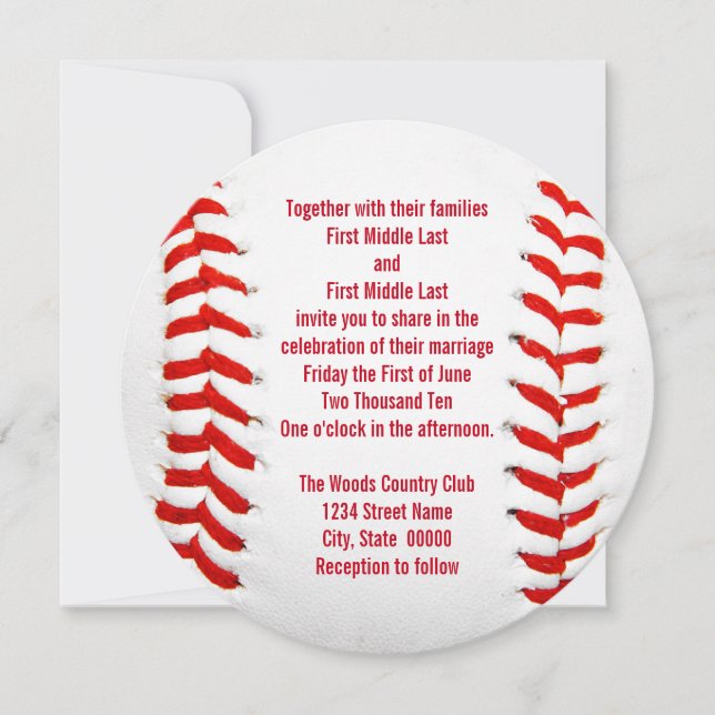 Baseball Wedding Invitations (Front)