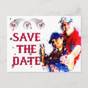 Baseball Wedding Save-The-Date PC-HOWARD,Option 1 Announcement Postcard