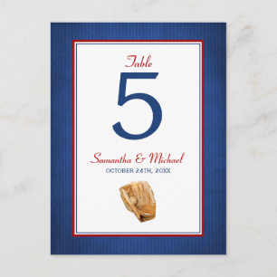 Baseball Wedding Table Number Postcard