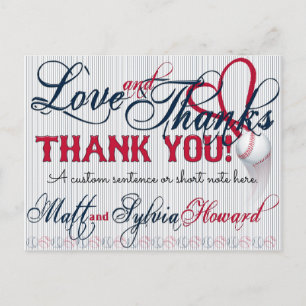 Baseball Wedding Thank You Card 2b-HOWARD Wedding