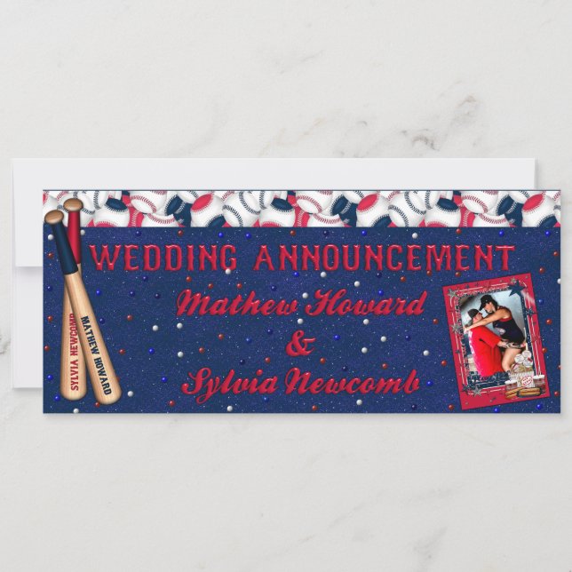 Baseball Wedding Ticket Invite-Custom HOWARD Invitation (Front)