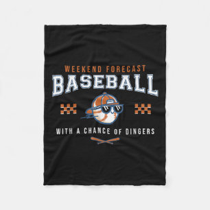 Baseball Weekend Forecast Funny Baseball Humour Qu Fleece Blanket