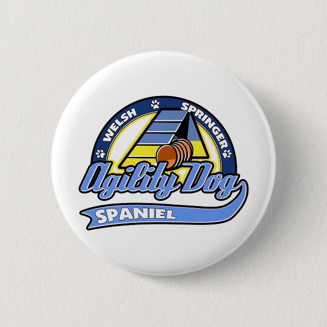 Baseball Welsh Springer Spaniel Agility 6 Cm Round Badge (Front)