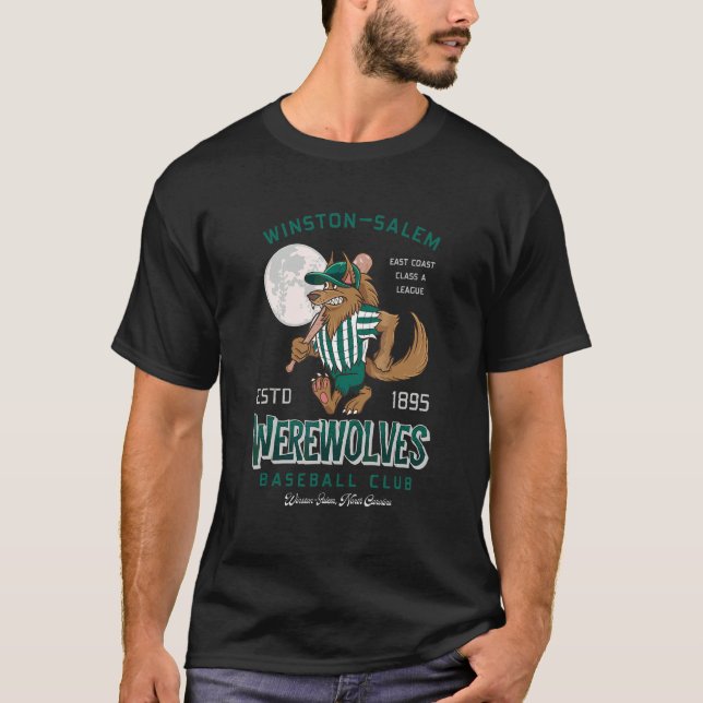 Baseball Werewolf Moon Halloween T-Shirt (Front)