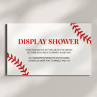 Baseball White Red Baby Shower Display Shower