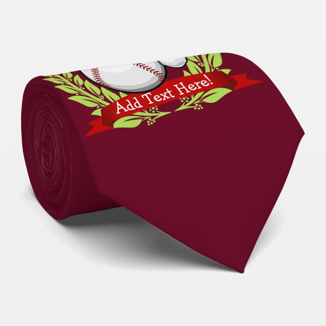 Baseball With A Christmas Style Santa Hat Tie (Rolled)