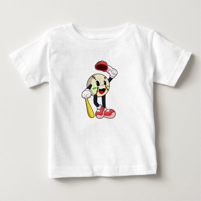 Baseball with Baseball bat Baby T-Shirt (Front)