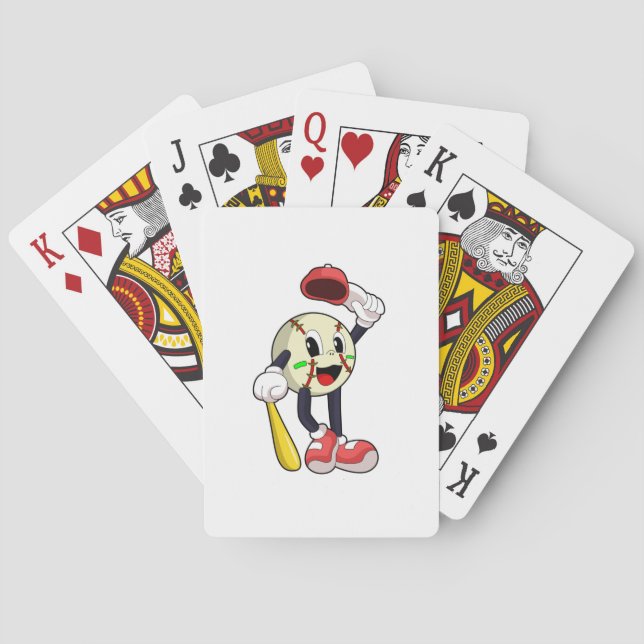 Baseball with Baseball bat Playing Cards (Back)