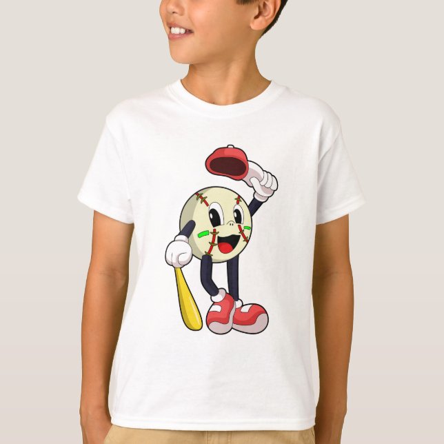 Baseball with Baseball bat T-Shirt (Front)
