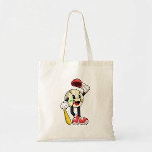 Baseball with Baseball bat Tote Bag