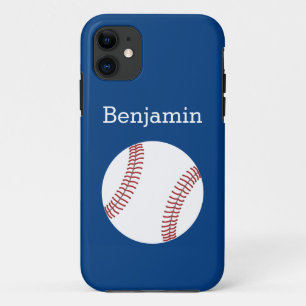 Baseball with Custom Name - Royal Blue iPhone 11 Case