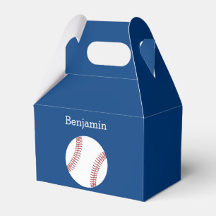 Baseball with Custom Name - Royal Blue Favour Box