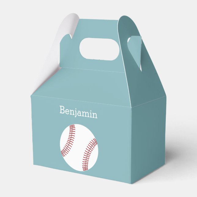 Baseball with Custom Name - Royal Blue Favour Box (Front Side)