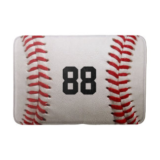 Baseball with Customisable Number Bath Mat