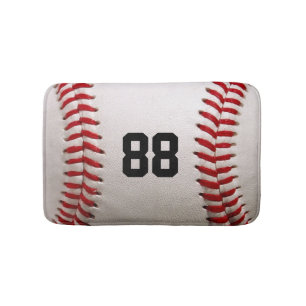 Baseball with Customisable Number Bath Mat