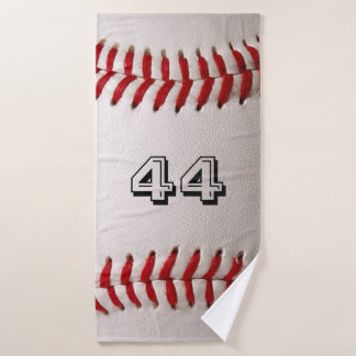 Baseball with Customisable Number Bath Towel