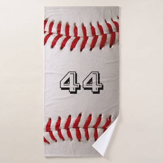 Baseball with Customisable Number Bath Towel (Bath Towel)