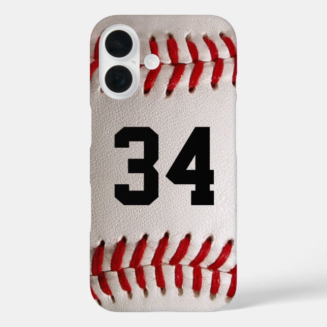 Baseball with Customisable Number Case-Mate iPhone Case (Back)