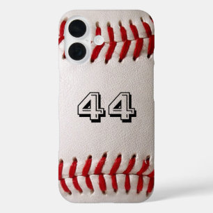 Baseball with Customisable Number iPhone 16 Case