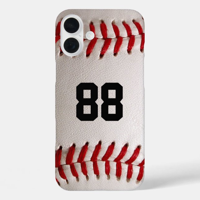 Baseball with Customisable Number Case-Mate iPhone Case (Back)