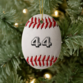 Baseball with Customisable Number Ceramic Tree Decoration