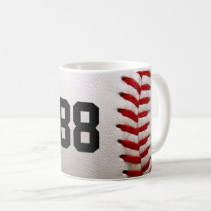 Baseball with Customisable Number Coffee Mug